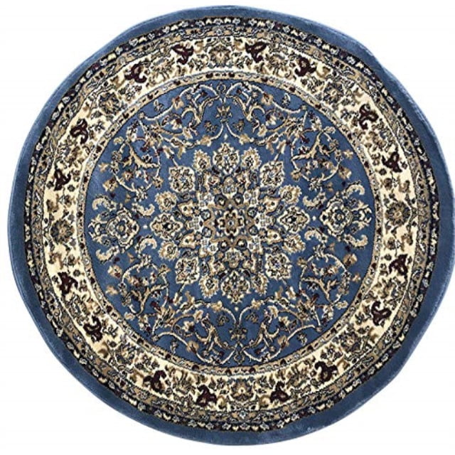 deir debwan traditional round persian area rug blue (330,000 point