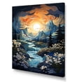 thumbnail image 2 of Designart "Orange Blue Iceberg Arctic Majesty Papercut I" Nautical & Beach Canvas Print, 2 of 5