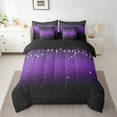 thumbnail image 2 of Feelyou Teens Glitter Galaxy Bedding Comforter Set 7pcs, Dreamy Mystic Stars Queen Bedding Sets, Cartoon Theme Reversible Queen Sheet Sets, Breathable Home Decor, 2 of 7
