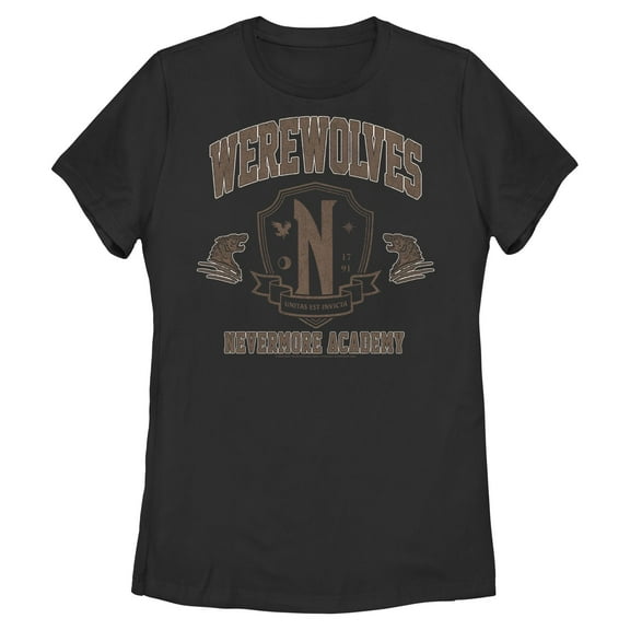 Womens Wednesday Werewolves Academy Crest T Shirt