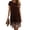 Brown, variant on Women's Crew Neck Midi Dress with Floral Hem Detail Short Sleeve Casual Shift Dress for Everyday Summer Wear