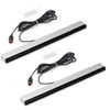TSV 2 Pcs Wired Infrared Sensor Bar Fit for Nintendo Wii, Wii U, Wired IR Ray Motion Receiver Sensor Bar with Stand