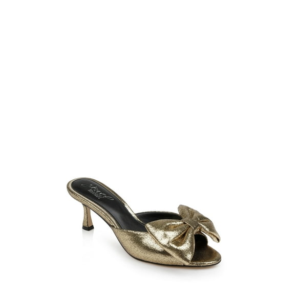 Jewel Badgley Mischka Kora Kitten Heel Mules with Large Bow