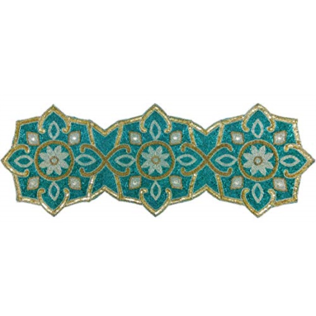 Amazon Com Beaded Table Runner 54 Inch Glitz Table Runner Decorative Table Runner Farmhouse Table Runner A Beautiful Complement To Your Dinner Table Decor Leaf Design 16x54 Inch Blue