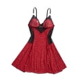 thumbnail image 2 of Warop Women's Nightgown, V-Neck with Polka Dots and Bow Decor, Sheer Chemise for Bedroom and Special Setting, 2 of 9