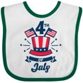 thumbnail image 3 of Inktastic 4th of July with Hat Flags and Stars Boys or Girls Baby Bib, 3 of 4