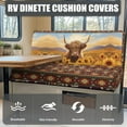 thumbnail image 4 of Uorisanigo RV Dinette Cushions RV Elastic Camper Cushion Slipcover Comfortable Loveseat Protective Covers with 1 Bench Cover 1 Backrest Cover Accessories for Inside, Highland Cow Sunflower Aztec, 4 of 7