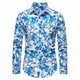 thumbnail image 1 of Nueva camisa floral de ocio para hombre, camisa informal holgada con solapa a la moda, blusa y camisa con cuello vuelto y manga Pompotops oipoqjl51124, 1 of 5