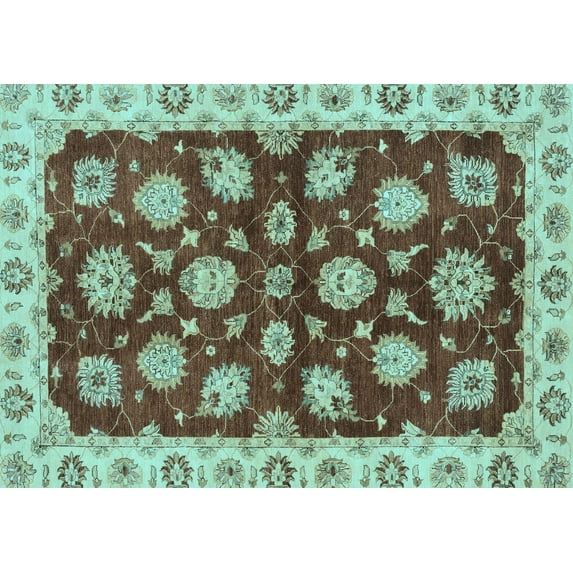 Ahgly Company Indoor Rectangle Oriental Light Blue Traditional Area Rugs, 2' x 3'