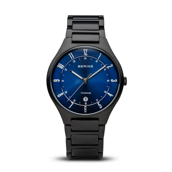 11739-727 Men's Titanium Blue Dial Quartz Date Watch