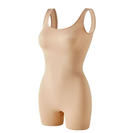 Tao Tao Seamless Shapewear Bodysuit Tummy Control For Women Full Bust Body Shaper Butt Lifter Thigh Trimmer Bodysuits Beige 3XL