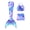 Purple Tiedye, variant on CARETOO 3Pcs Girls Swimsuits Mermaid Tail Suits Kids Multi Ruffled Trim Halter Mermaid Tail Swimsuit Colorful Fish Scale Pattern Costume Set Swimwear 4-10 Years