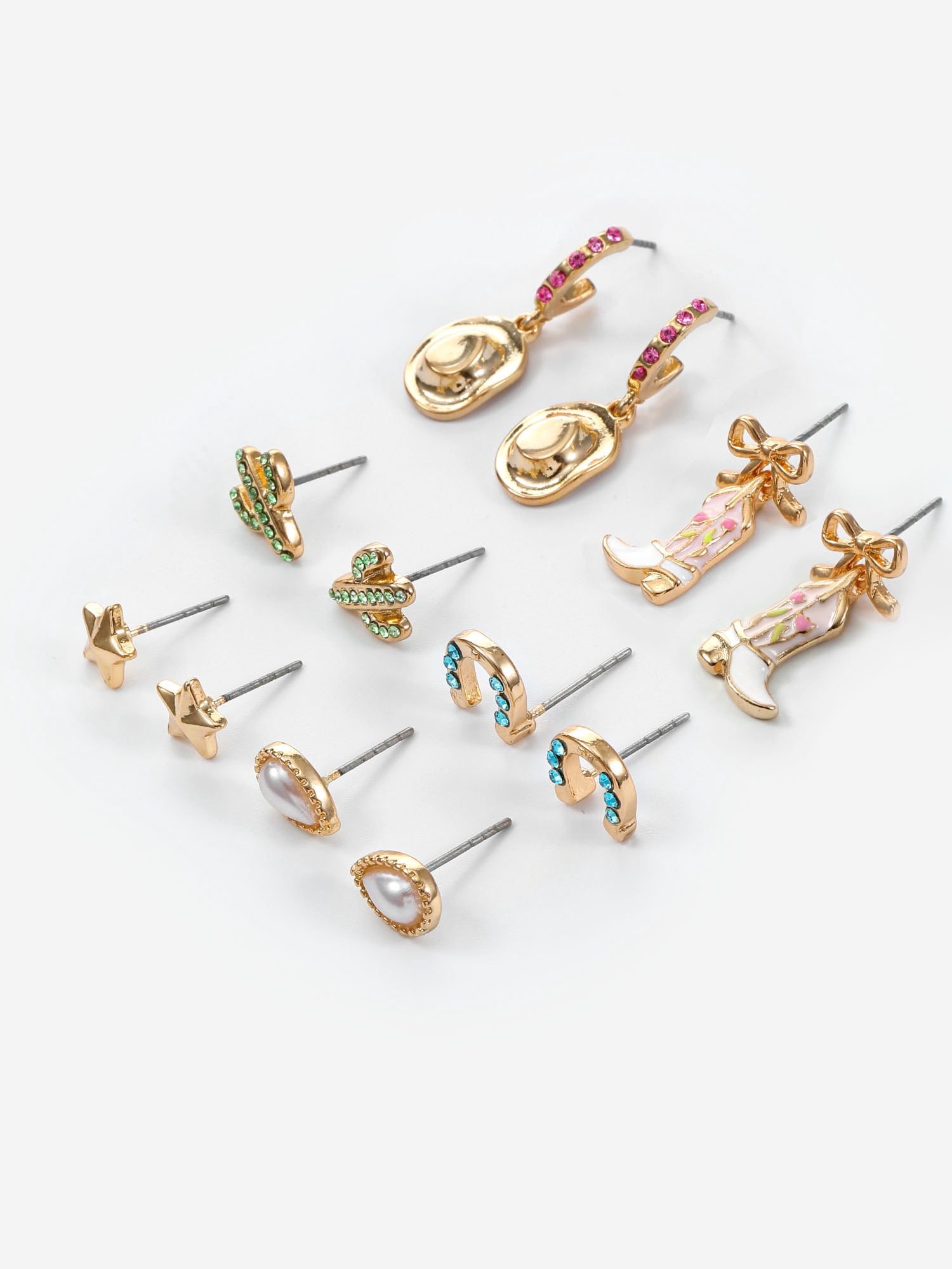 Packed Party Cowgirl Earring Set, 6 Pairs
