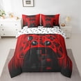 thumbnail image 2 of Castle Fairy Gamer Twin Bedding Sets,Stripes Futuristic Cubes Bedding Comforter Set, 2 of 8