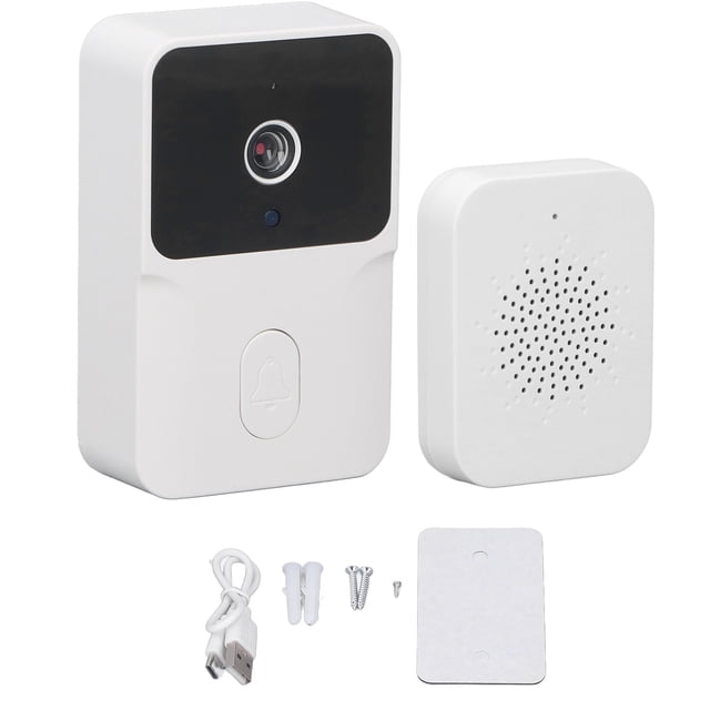 Intercomunicador Timbre Visual Inteligente Cámara De Video Timbre WiFi Inalámbrica 480P HD Llamadas Nocturnas Bidireccionales con AI PIR Detección De Movimiento Sirena Alarma
