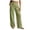 FO69_Army Green, variant on Linen Pants for Women Wide Leg Drawstring Palazzo Trousers Casual Summer Beach Vacation Boho Side Tie Slacks with Pockets Navy M