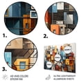 thumbnail image 3 of Designart "Cityscape Bluiding Geometric composition I" City Metal Wall Art, 3 of 5