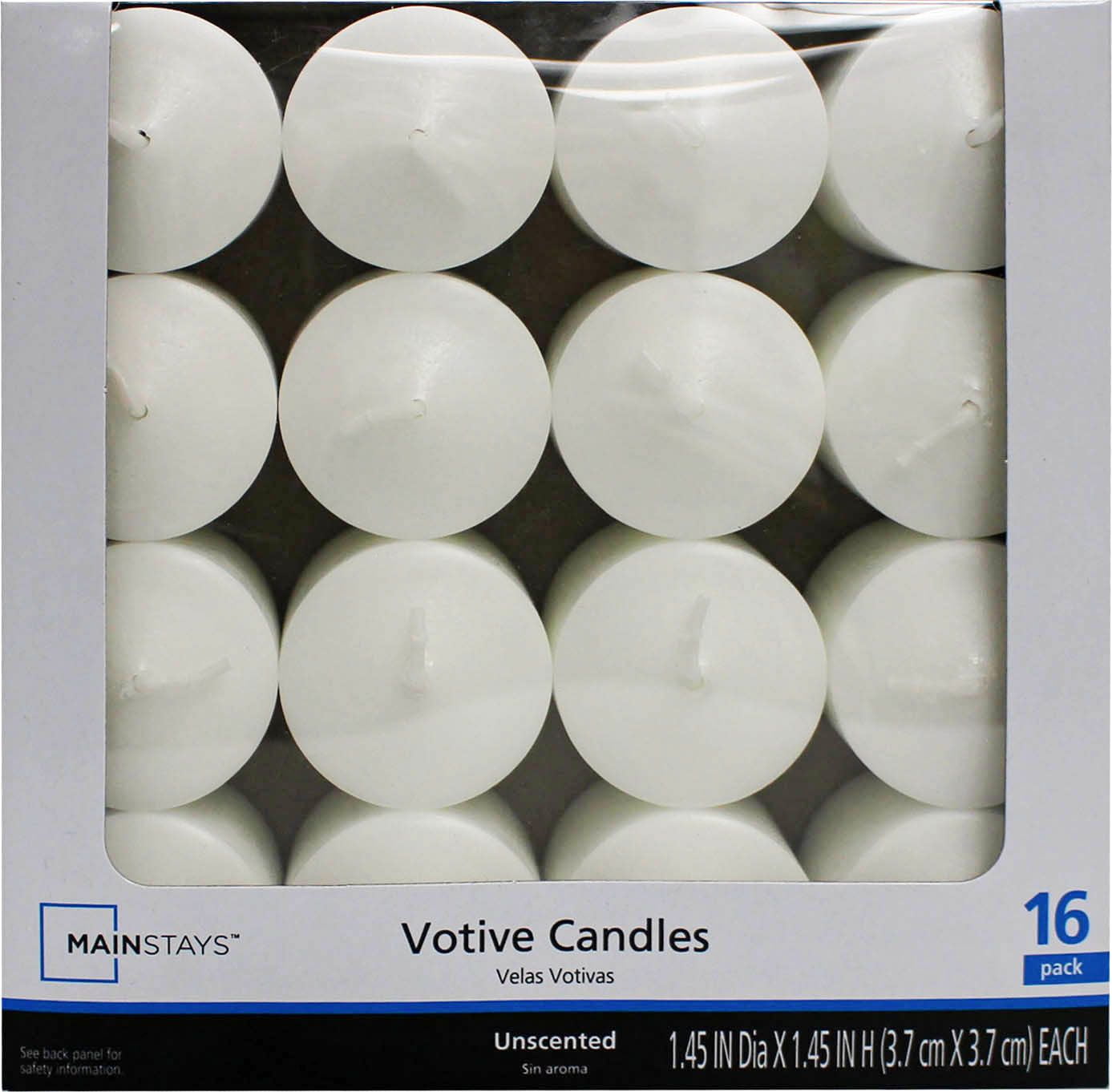 Mainstays Unscented Votive Candles White 16 Pack 8813