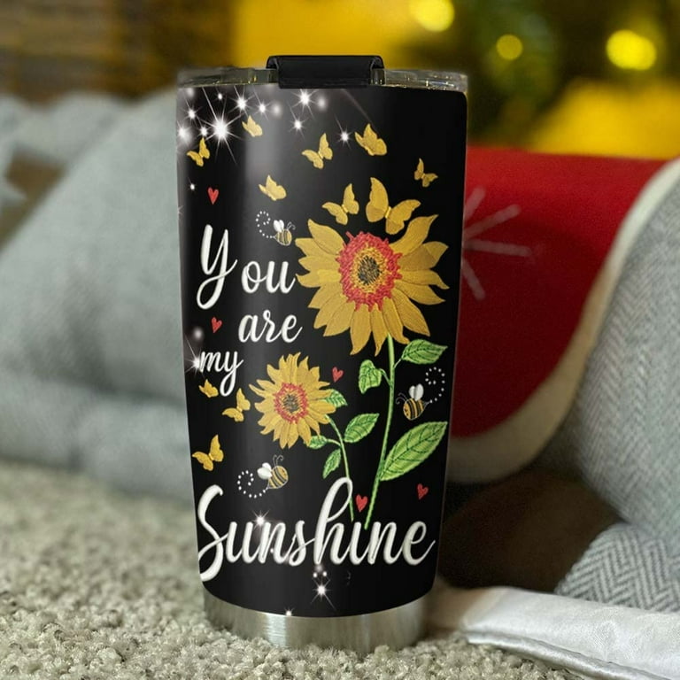Jihqo Sunflowers Gnome Tumbler with Lid and Straw, Insulated Stainless  Steel Tumbler Cup, Double Walled Travel Coffee Mug Thermal Vacuum Cups for  Hot