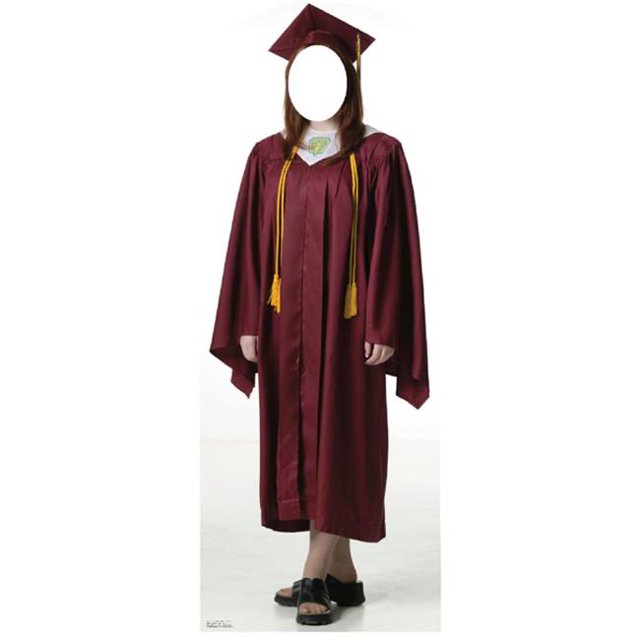 Advanced Graphics 901 Female Graduate Red Cap And Gown Standing Life-Size Cardboard Stand-Up