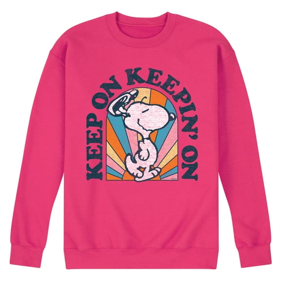 Peanuts - Keep On - Men's Crew Neck Fleece Pullover