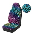 thumbnail image 6 of Binienty Colorful Leopard Print Auto Front Seat Covers 2 Pack Soft Fluffy High Back Car Bucket Seat Cover Plush Comfortable Auto Accessories, Easy to Install, 6 of 8