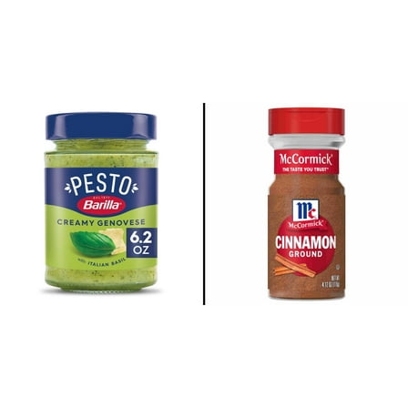 Barilla Creamy Genovese Pesto Sauce & McCormick Ground Cinnamon 4.12 oz