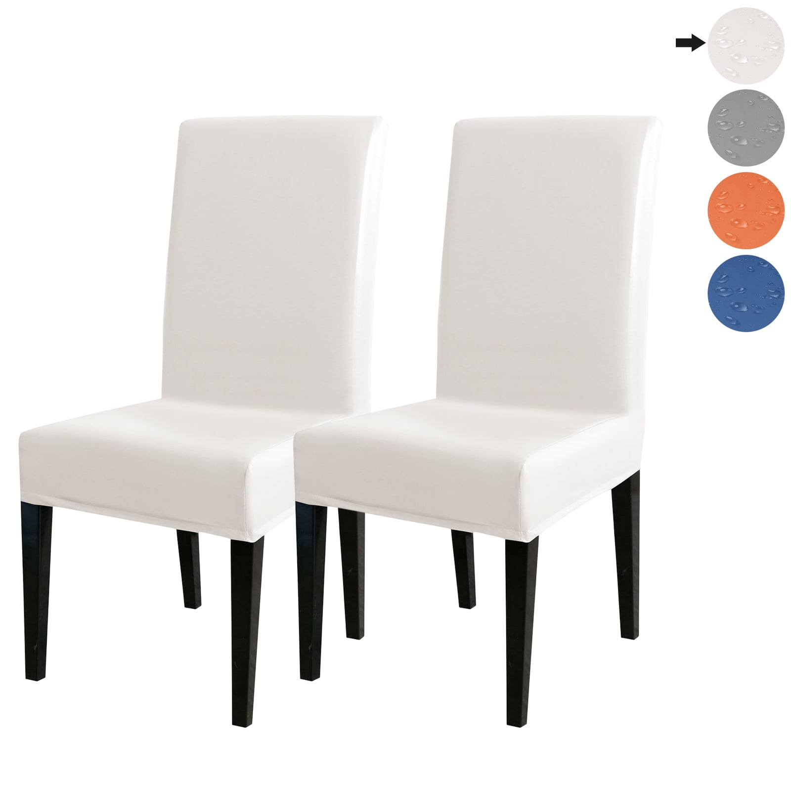 KBOOK PU Leather Dining Chair Covers Waterproof Solid Chair Slipcovers