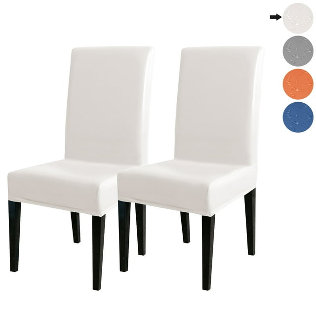 KBOOK PU Leather Dining Chair Covers Waterproof Solid Chair Slipcovers