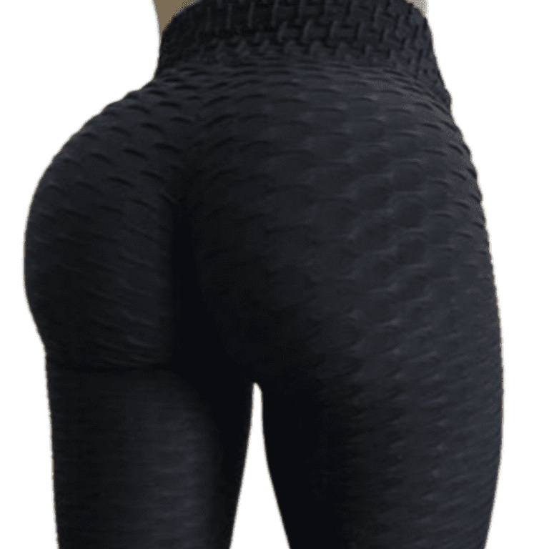 ViCherub Scrunch Butt TIK Tok Leggings for Women Butt Lifting,Workout Yoga  Pants Tummy Control High Waisted Booty Tights Black Large