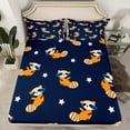 thumbnail image 2 of Manfei Teens Cartoon Raccoon Full Size Sheets for Teen, Galaxy Stars Print Bed Sheets, Kawaii Animal Sheet Sets, Lightweight Room Decor, 4pcs, 2 of 7