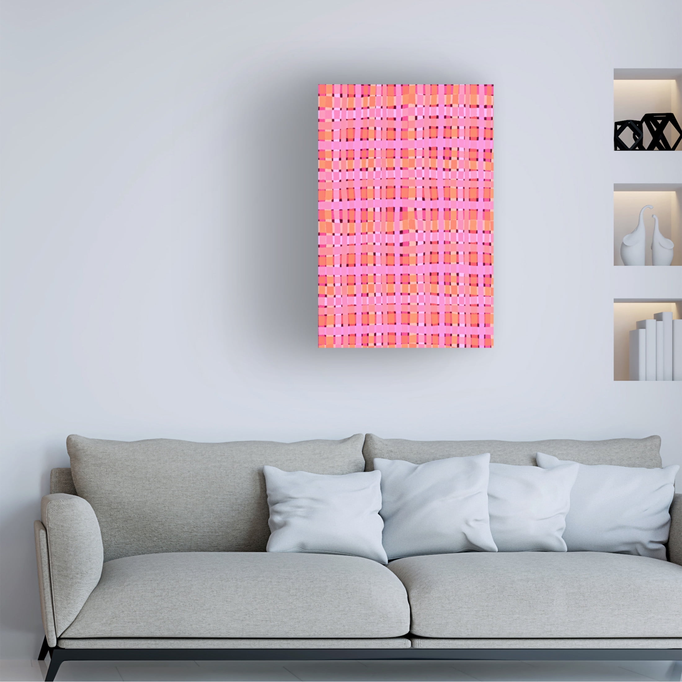 Canvas Wall Art - Treechild 'Pin Squared Pattern' Wall Art for Living Room, Bedroom, or Office D?cor by Trademark Fine Art - 30 x 47 Inches