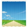 thumbnail image 3 of Ambesonne Nature Shower Curtain, Sunny Sky Clouds Daisy, 69"Wx84"L, Sky Blue Green Cream, 3 of 5