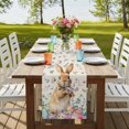 thumbnail image 4 of Table Runners 72 Inches Long Dress Scarves, Bunny Easter Farmhouse Kitchen Table Runner, Coffee Tablerunners, Spring Floral Eggs Rabbits Rustic 14x72 Inch, 4 of 9