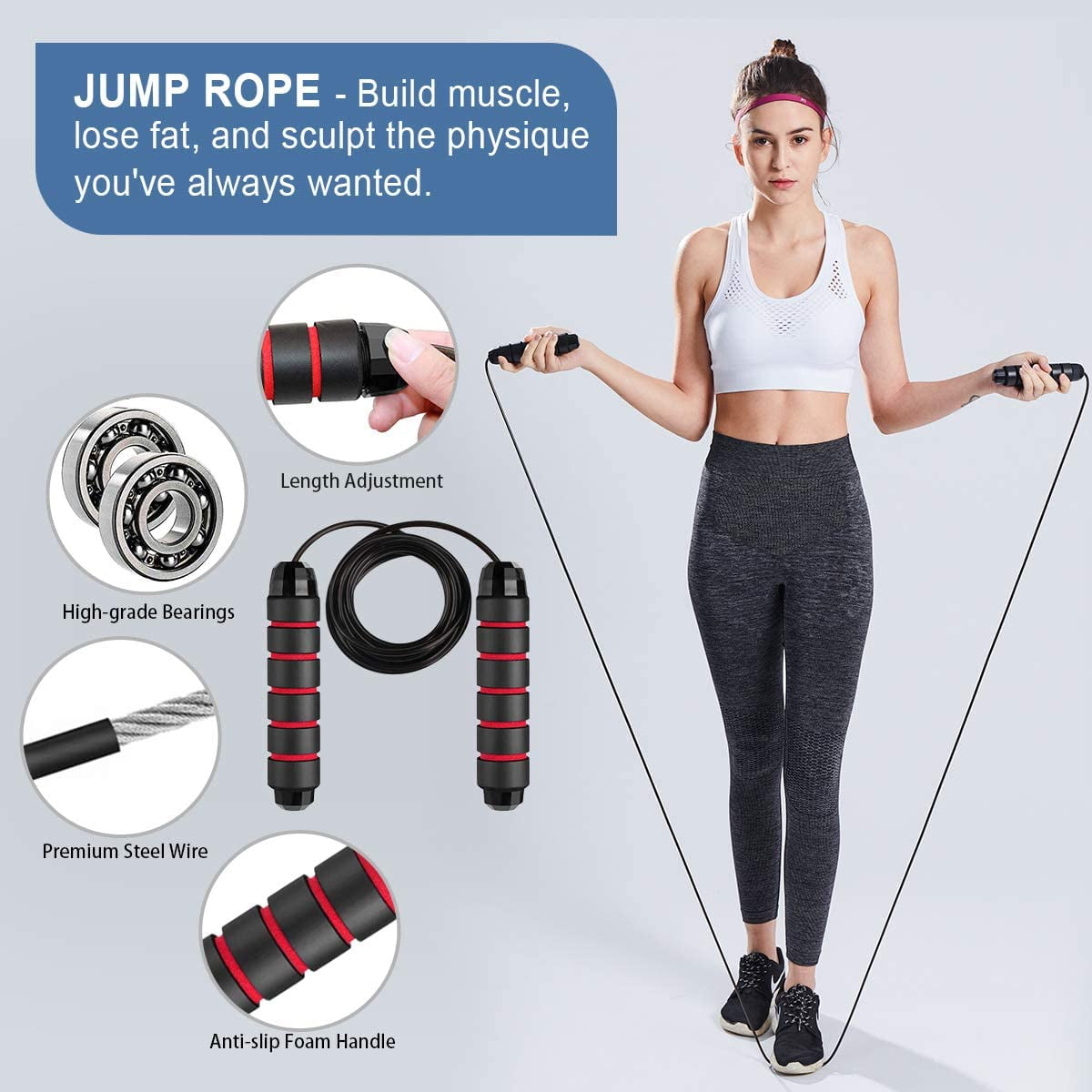 Details about   Ab Roller Wheel Grip Resist 5-In-1 Ab Roller Kit With Knee Pad Skipping Rope 