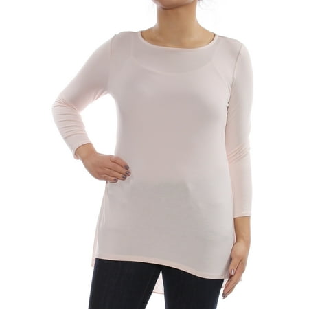 Rayon Woven Shirt - ALFANI Womens Pink Woven Back Long Sleeve Jewel Neck Top Size: XS