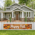 thumbnail image 6 of Wooden Background Fall Thanksgiving Scarecrow Pumpkin Cart Banner for Fall Decoration Harvest Festival Indoor Party, 6 of 9