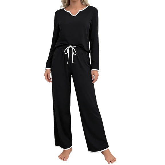 Bosfbaoi Womens Pajamas Set Long Sleeve Sleepwear Button Down Nightwear Soft Joggers PJs Sets Lounge Sets
