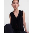 thumbnail image 4 of Scenario Women's and Women's Plus Ruffle Neck Tank Top with Tie Front, Sizes XS-4X, 4 of 6