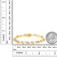 thumbnail image 3 of Gem Stone King 4.09 Ct Peach Morganite White Diamond 18K Yellow Gold Plated Silver Tennis Bracelet for Women, 3 of 5