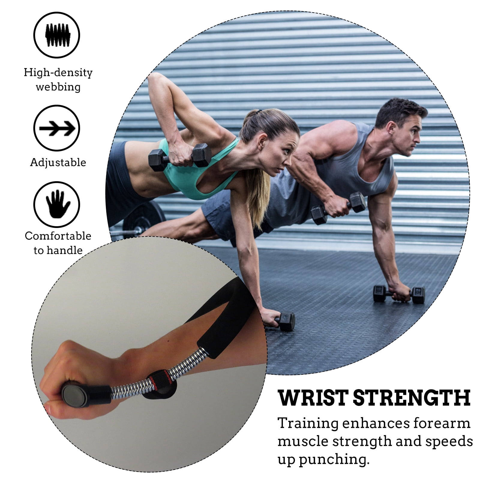 Mobutofu Forearm Strength Trainer Black for Wrist and Finger Power 2Pcs