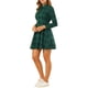 thumbnail image 4 of INSPIRE CHIC Vestido Casual de Camisa de Botones de Manga Larga a Rayas para Mujeres XS Verde, 4 of 7