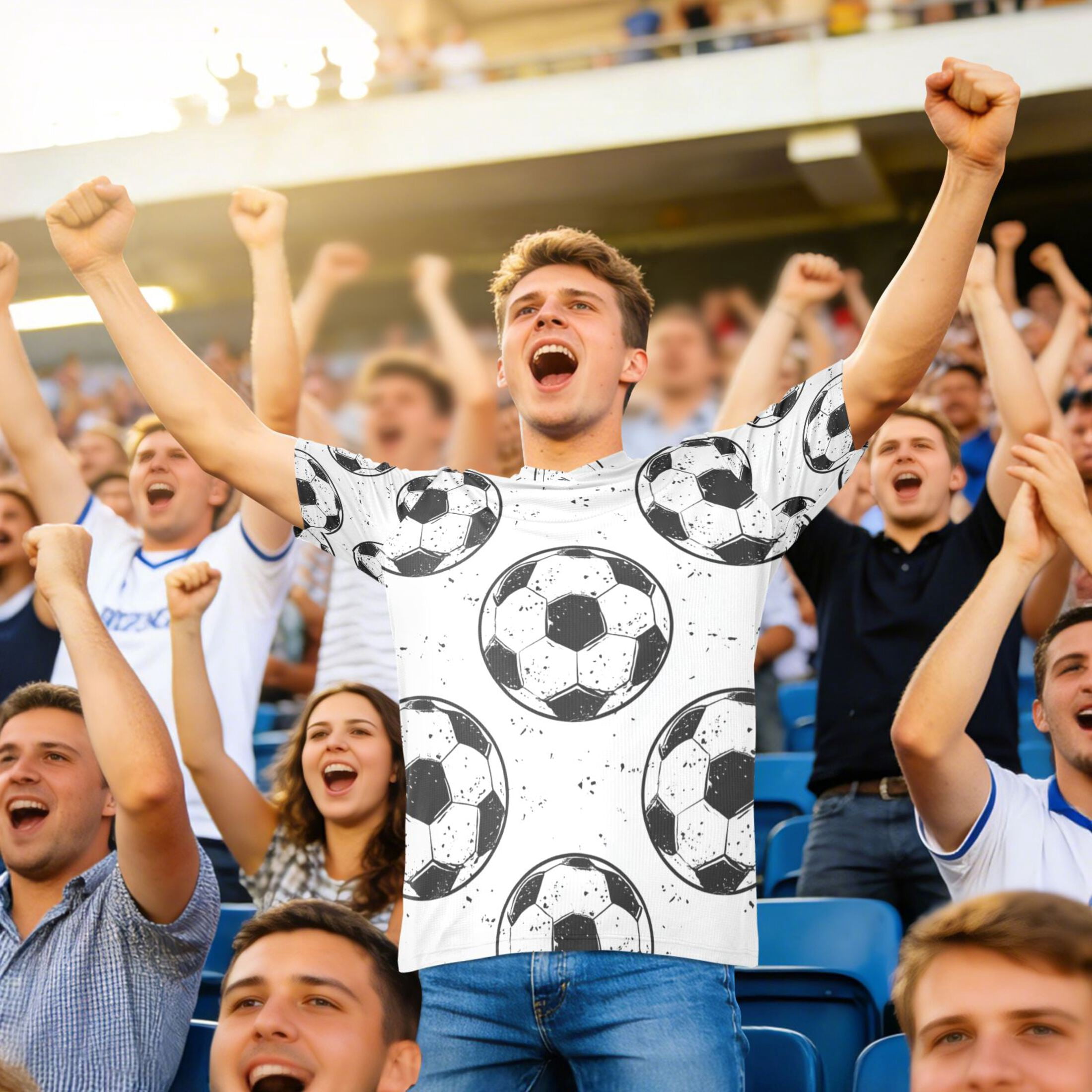 Doodle Football Patterns Men's Sports Jerseys Athletic T-Shirt Football Referee Short Sleeves Shirt L