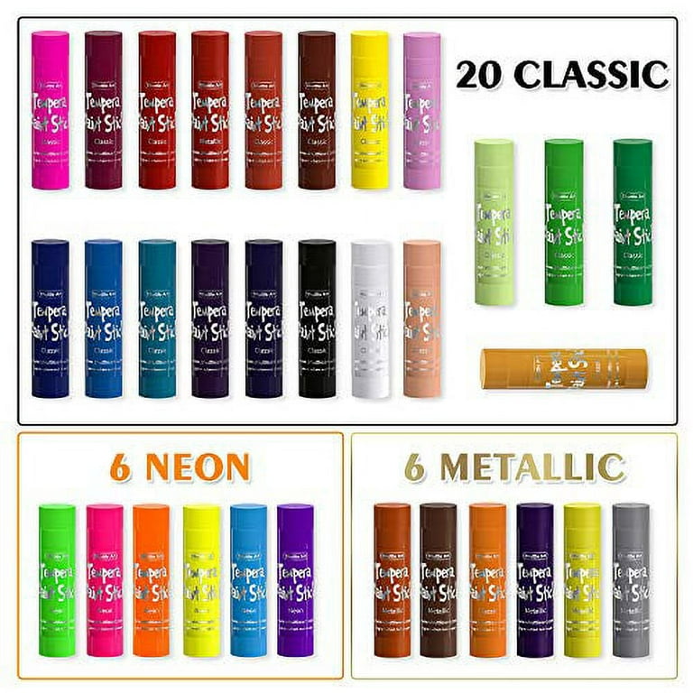 Tempera Paint Sticks, 32 Colors Solid Tempera Paint for Kids