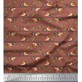 thumbnail image 1 of Soimoi Japan Crepe Satin Fabric Leaves,Nest & Bird Clip Art Print Fabric by Yard 42 Inch Wide, 1 of 1