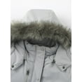 thumbnail image 7 of GGleaf Women's Winter Coat Warm Quilted Puffer Jacket Thicken Parka with Removable Fur Hood Grey X-Large, 7 of 7