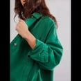 thumbnail image 4 of Chaqueta Vaquera Urbana para Mujer: Chaqueta Vaquera Estilo Boyfriend, Holgada, de Larga y con Botones Al Frente. Verde M, 4 of 8