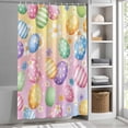 thumbnail image 6 of Easter Colorful Eggs Shower Curtain Set, Waterproof Shower Curtains for Bathroom, White Daisy Spring Flowers Washable Fabric Cloth Bath Curtain for Bathtub Decoration with Hooks 72x78 Inches, 6 of 9