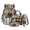 Bear Camo American Flag, variant on Eagle Cross Fire Print Backpack Set for Boys 17inch Bookbags Shoulder Lunch Bag Pen Case Bag Water Bottle Carrier Bag Students Schoolbag Satchel Laptop Bags, Pack of 4