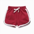 thumbnail image 2 of KPOPLK Girl's Athletic Shorts with Liner Zipper Pockets Elastic Waist Running Shorts Sports Active Dolphin Shorts for Teen Kids Size 13-14 Years,Red, 2 of 5